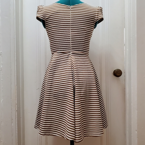 Striped Dress in Bronze and White - Picture 3 of 5